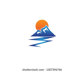 Mountain logo business template vector