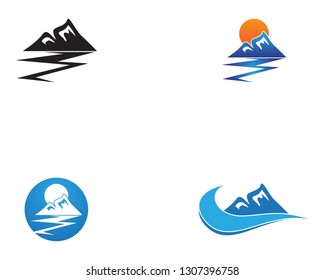 Mountain logo business template vector