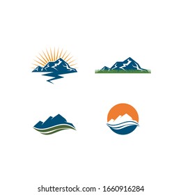 Vector de plantillas de negocio de logotipos de montaña
