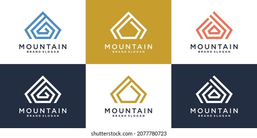 Mountain logo collection with modern simple and minimalist concept Premium Vector part 