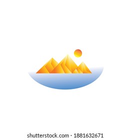 diseño de degradado de color de logotipo de montaña