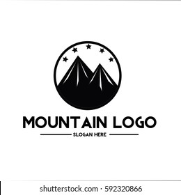 mountain logo with a combination of a cool star