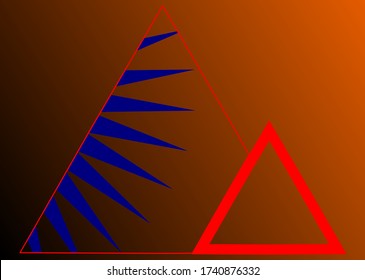 Mountain Logo Concept With Blue And Red Colours