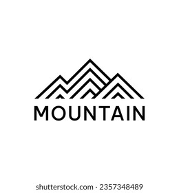 MOUNTAIN LOGO CONCEPT WITH INTERPOLATED LINES. SIMPLE MOUNTAIN VECTOR ICON