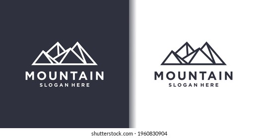 Mountain Logo Cool Line Art Concept Stock Vector (Royalty Free ...