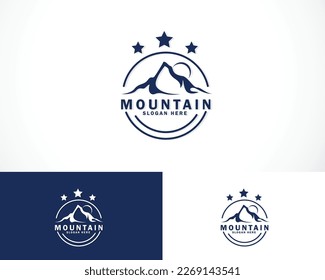 mountain logo creative line design brand icon business
