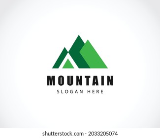 Mountain logo creative sign symbol color abstract business tech design concept