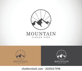 mountain logo creative sign symbol emblem brand circle