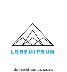 mountain logo with deep philosophy for technology or business startup company.  mountain has mean innovation, technology, vision, and adventure