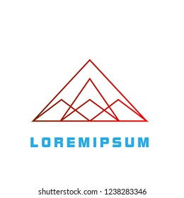 mountain logo with deep philosophy for technology or business startup company.  mountain has mean innovation, technology, vision, and adventure
