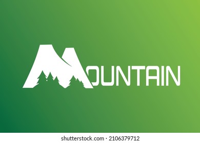 Ilustración vectorial de diseño de logotipo de montaña