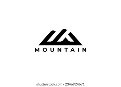 Mountain logo design with abstract M letter combination