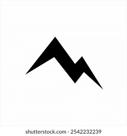 Mountain logo design with abstract M symbol illustration.	