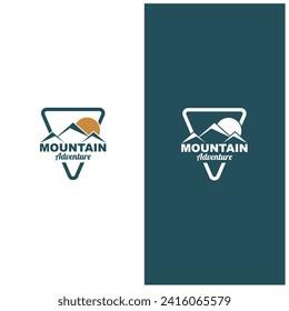 Mountain logo design. Adventure. Outdoor hiking adventure icon set.  Vector Design