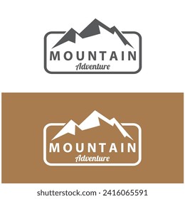 Mountain logo design. Adventure. Outdoor hiking adventure icon set.  Vector Design