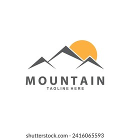 Mountain logo design. Adventure. Outdoor hiking adventure icon set.  Vector Design