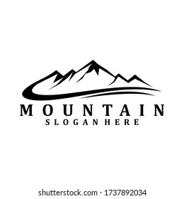 mountain logo design black vector