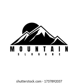 mountain logo design black vector