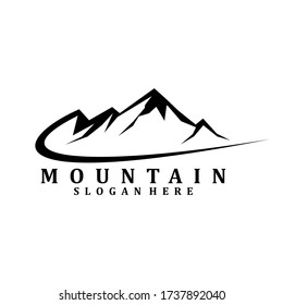 diseño de logotipo de montaña vector negro