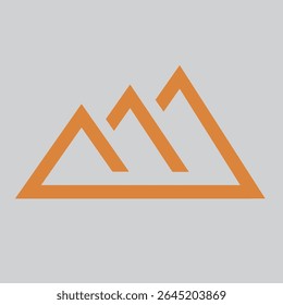 mountain logo design with bold orange lines