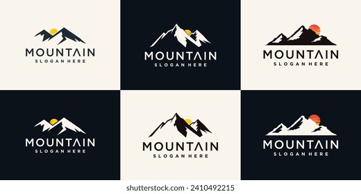 Mountain logo design bundle with creative unique Premium Vector Premium Vector