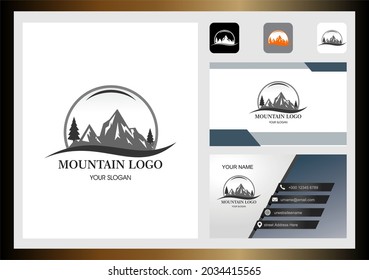 mountain logo design and business card