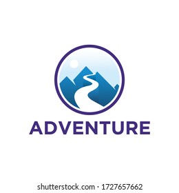 Mountain logo design with a colorful and eye catching color.