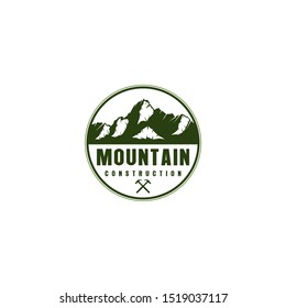 Mountain logo design, construction engineering - outdoor wildlife adventure