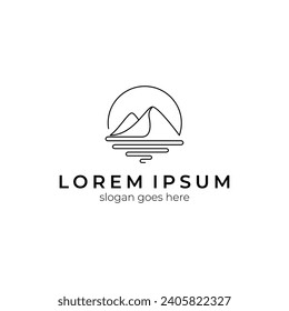 Mountain logo design with continuous line design style
