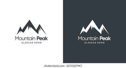Diseño de logotipo de montaña con concepto moderno y creativo