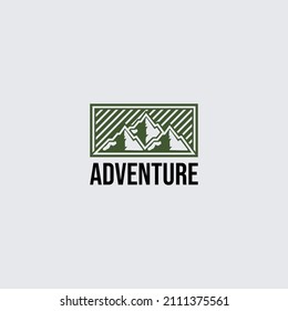 mountain logo design with emblem concept for adventurer and club