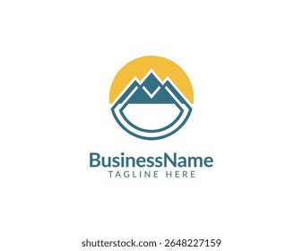 Mountain logo design. Geometric modern and simple peak mountain icon template