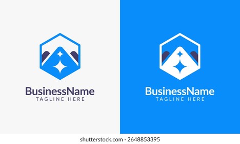 Mountain logo design. Geometric modern and simple peak mountain icon template