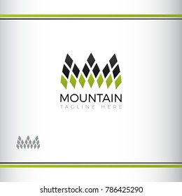 Mountain Logo Design. Grean And Black Colour, 
