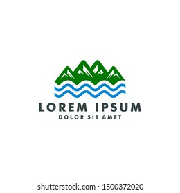 Mountain logo design, hill icon symbol vector illustration