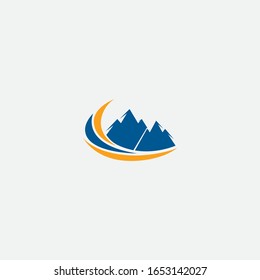 diseño e icono del logotipo de montaña