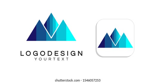 mountain logo design. icon app smartphone color full