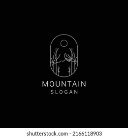 Plantilla de icono de diseño de logotipo de montaña