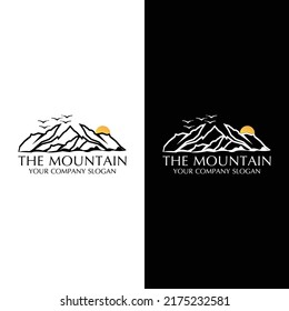 Plantilla de icono de diseño de logotipo de montaña