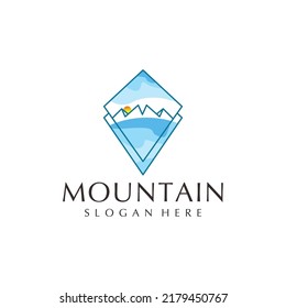 Mountain logo design icon template