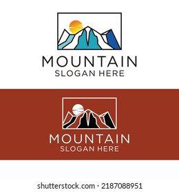 Mountain logo design icon template