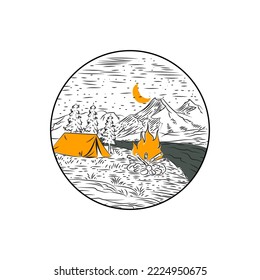 Mountain logo design icon template vector illustration.