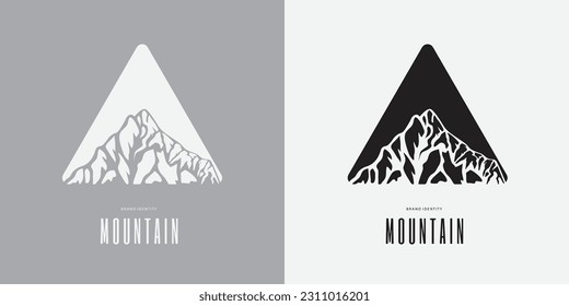 Diseño de logotipo de montaña para la aventura de marca de identidad