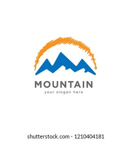 mountain logo design illustration