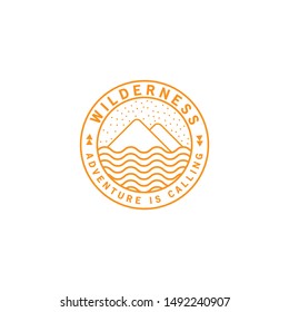 mountain logo design, illustration line art, moutain illustartion