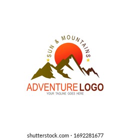 Mountain logo design illustration, Simple icon, Adventure logo