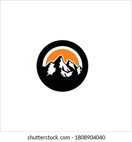 Design-Illustration des Mountain-Logos, Einfache Ikone, Adventure-Logo