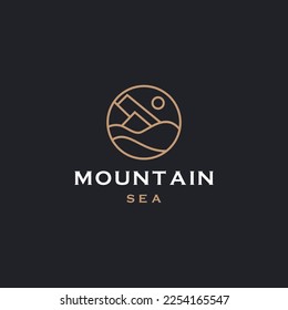 plantilla vectorial de diseño de logotipo de montaña