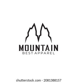 Mountain logo design incorporated with M letter vector