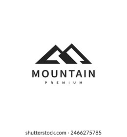mountain logo design with initial letter M 